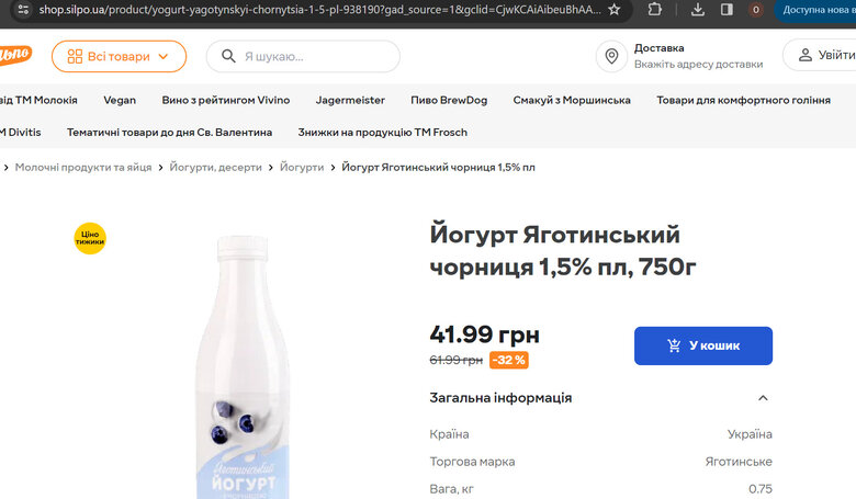 йогурт КНУ закупівлі