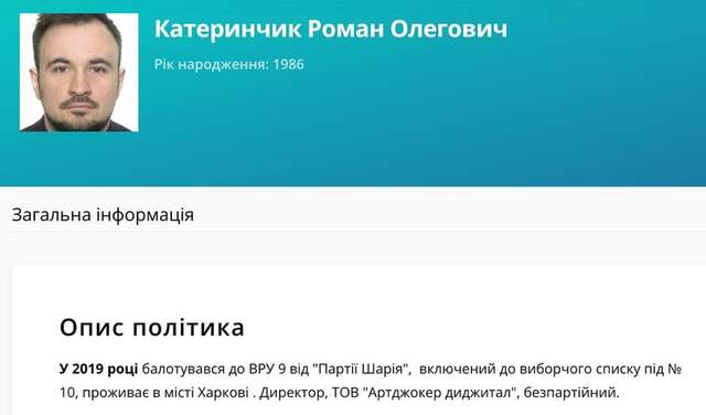 Роман Катеринчук, Партія Шарію