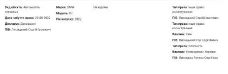 Тетяна Лисицька, автомобіль