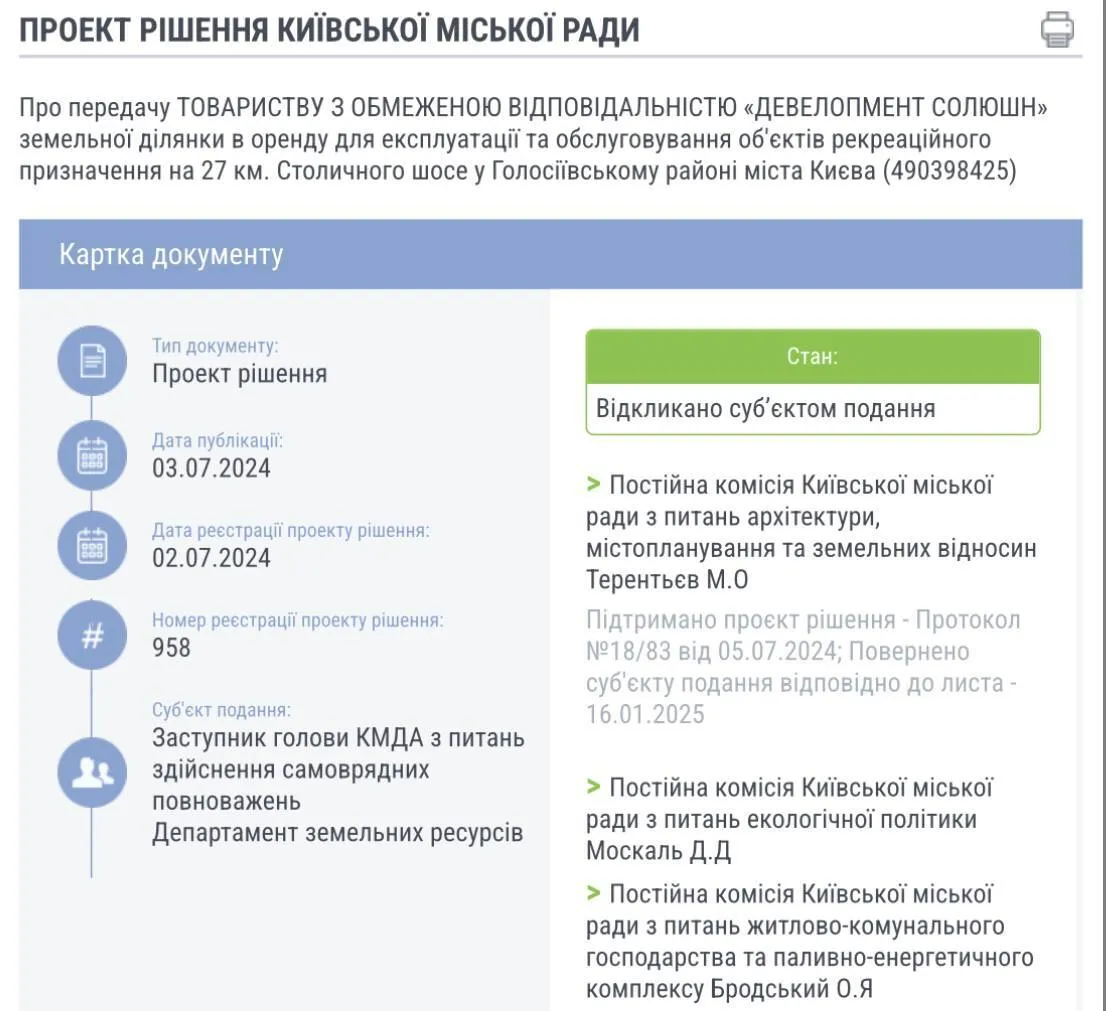 санаторій Жовтень, Київрада
