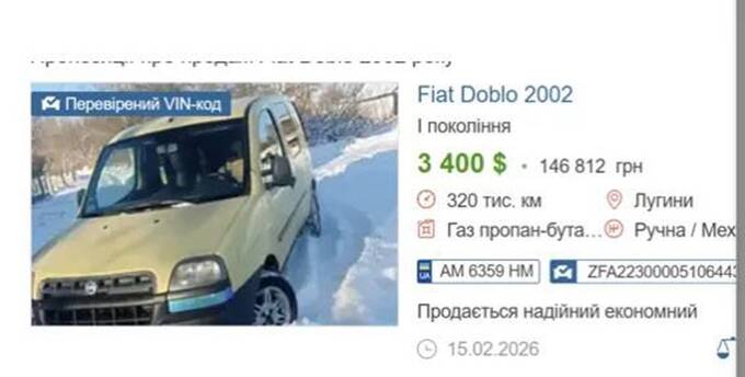 авто Юрія Плосконоса