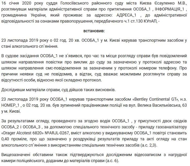 Андрій Северин, алкоголь, п'яний за кермом