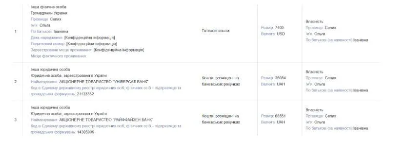 декларація Ольги Сілих