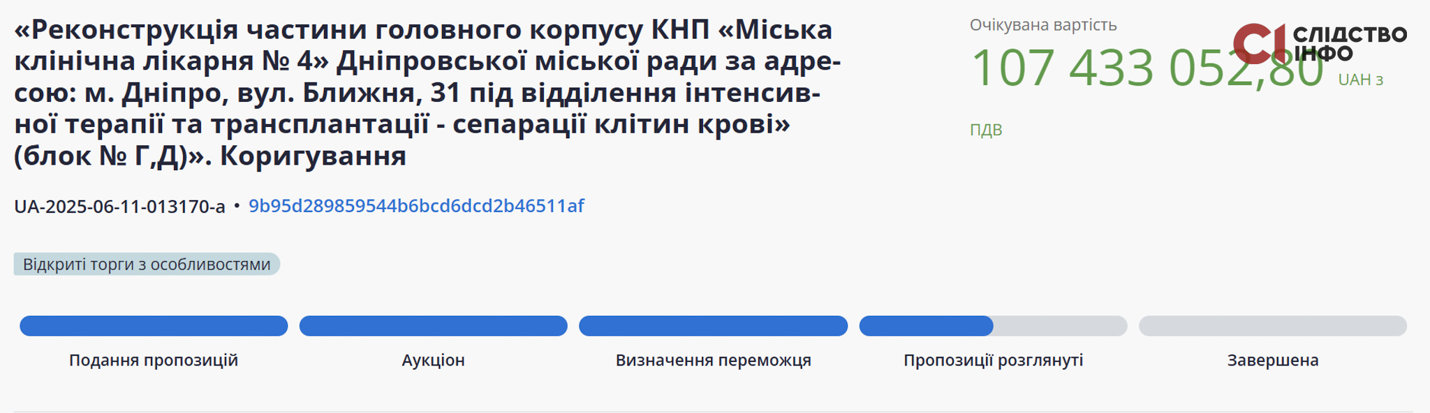 СК БУДІНВЕСТ, лікарня