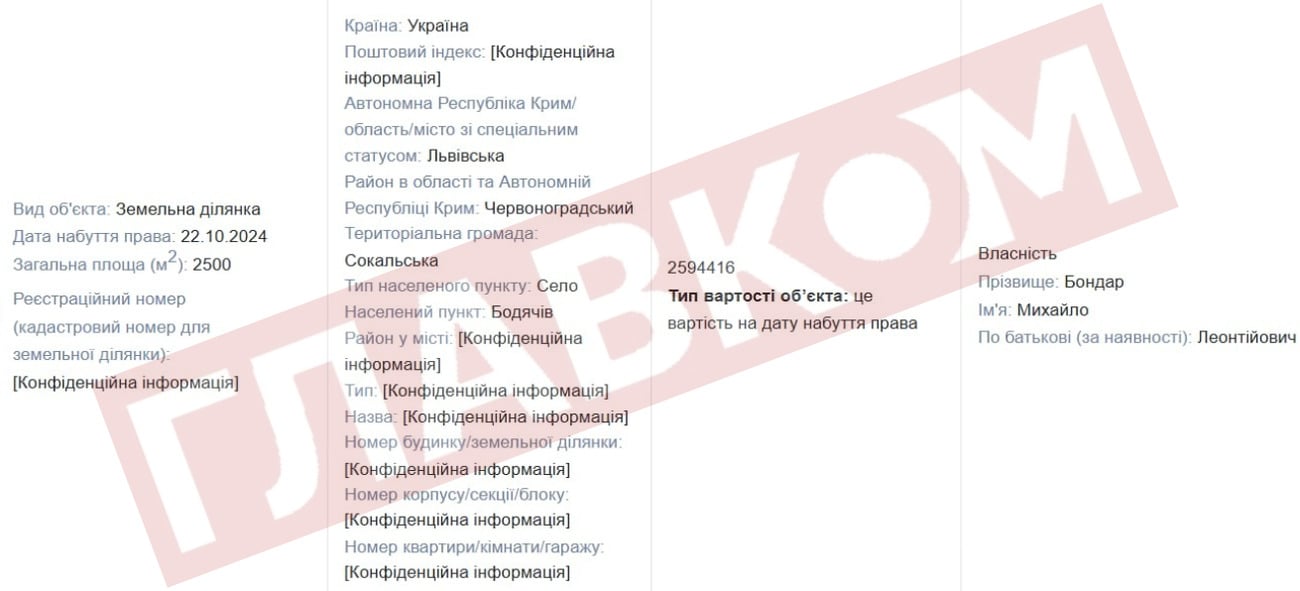 Михайло Бондар, Бодяч, будинок, декларація
