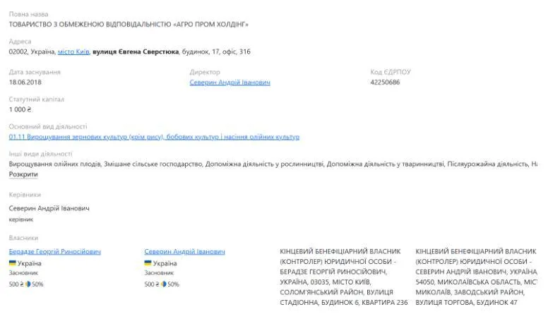 Агро Пром Холдинг, Георгій Берадзе