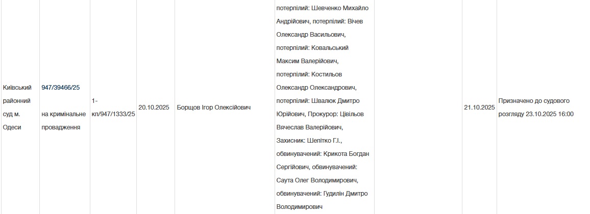 Ігор Борощов, Ілля Гриценко, суддя