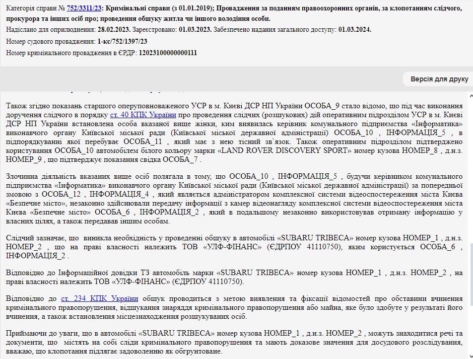 Судова постанова щодо Малкової